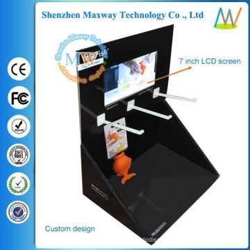 Various styles free standing pop cardboard display with 7 inch LCD screen